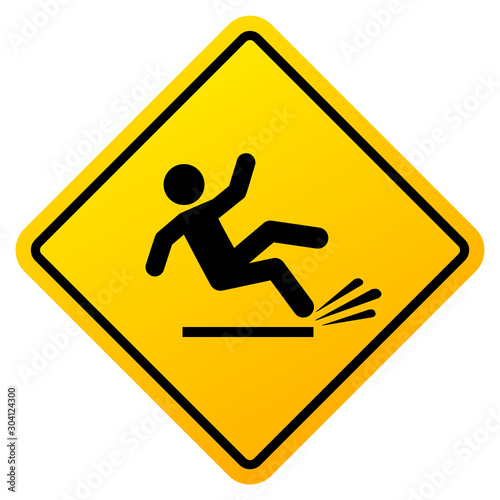 Slippery floor vector warning sign