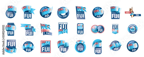 Fiji flag, vector illustration on a white background
