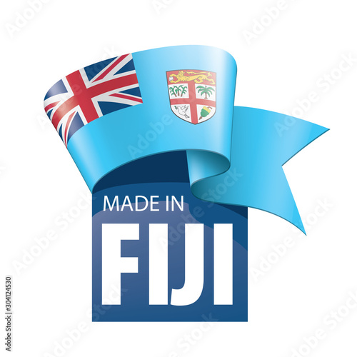 Fiji flag, vector illustration on a white background