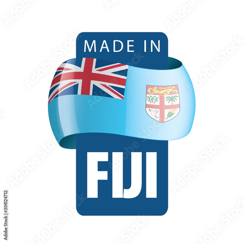 Fiji flag, vector illustration on a white background