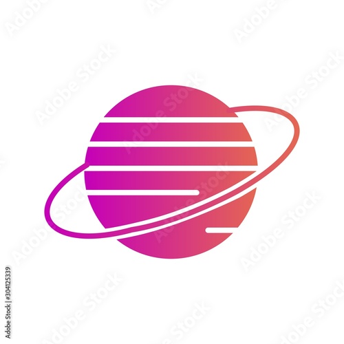 Uranus Icon Isolated On Abstract Background