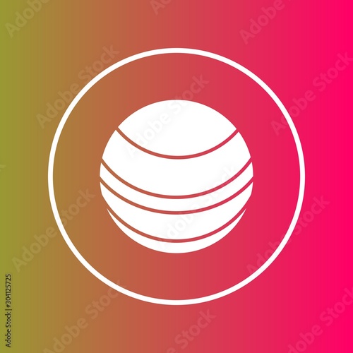 Neptune Icon Isolated On Abstract Background