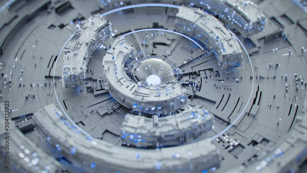 Glowing white futuristic circular shape