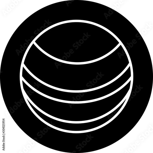 Neptune Icon Isolated On Abstract Background