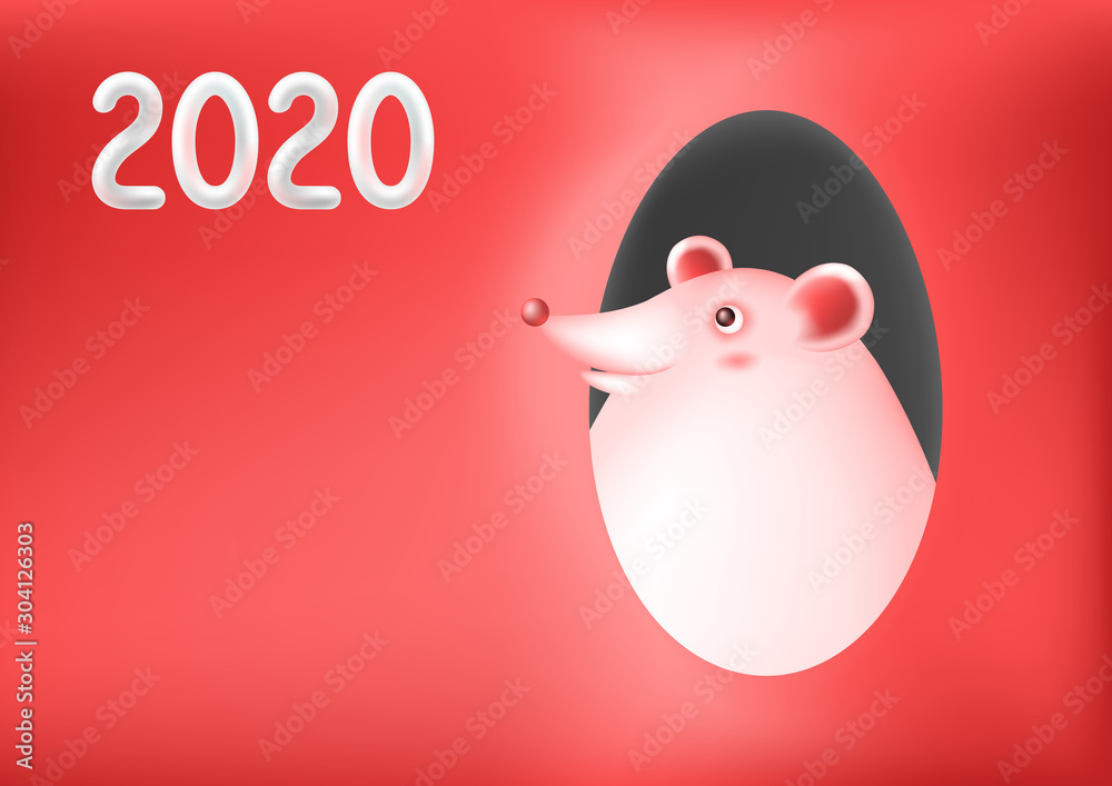 Funny mouse or rat symbol of New Year greeting card. Funny mouse or rat symbol of New Year greeting card.
