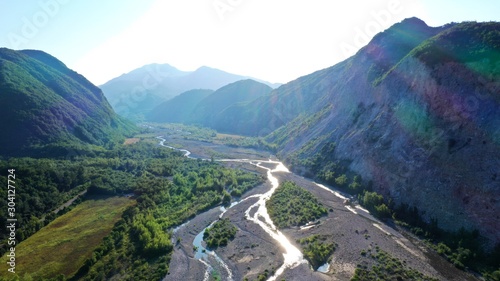 The area of the Triassic Gypsum extends for about 10 km along the upper valley of the Secchia river between the Castelnovo ne' Monti and Villa Minozzo in the province of Reggio Emilia, Italy photo