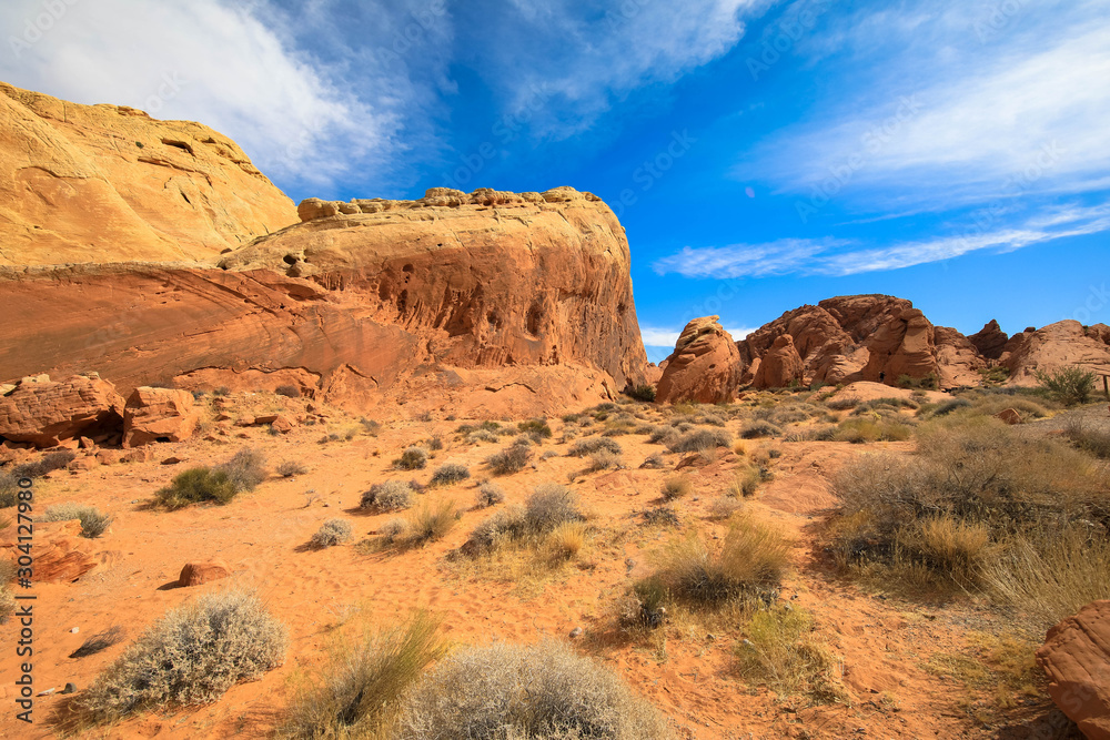 Sandstein-Berglandschaft im Red Fire Nationalpark