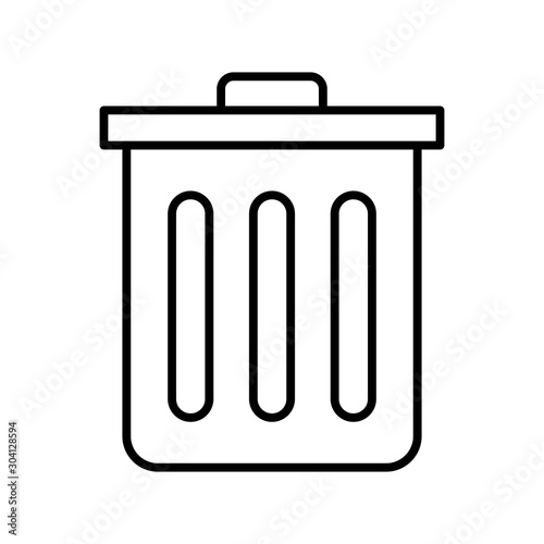 Dustbin Bin Icon Isolated On Abstract Background