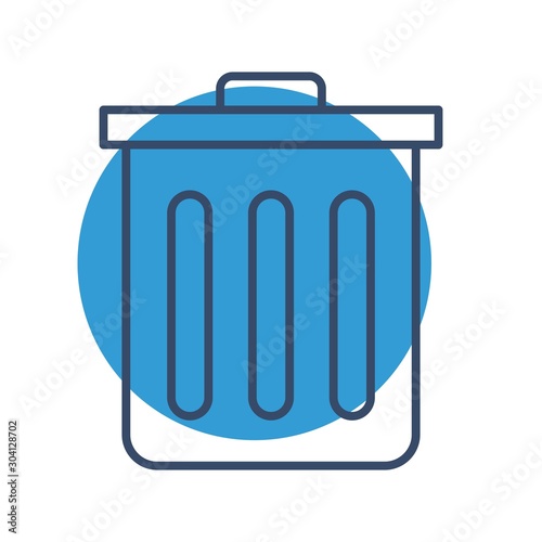 Dustbin Bin Icon Isolated On Abstract Background