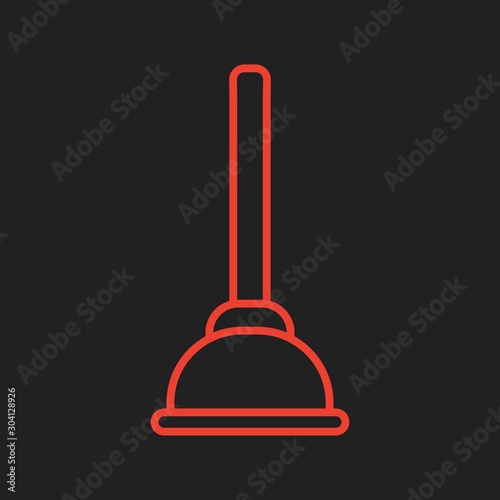 Plunger Icon Isolated On Abstract Background