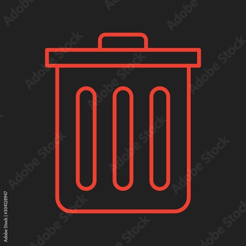 Dustbin Bin Icon Isolated On Abstract Background