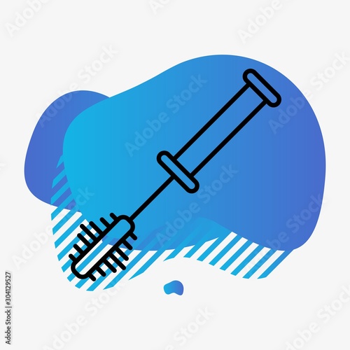  Toilet Brush Icon Isolated On Abstract Background