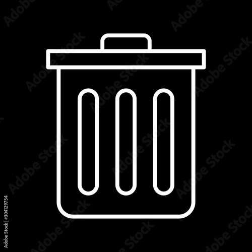 Dustbin Bin Icon Isolated On Abstract Background