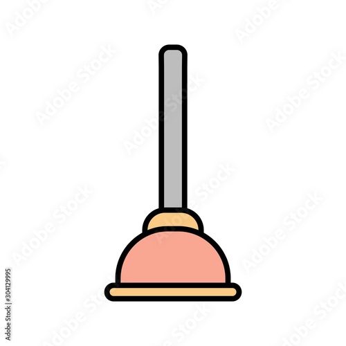  Plunger Icon Isolated On Abstract Background
