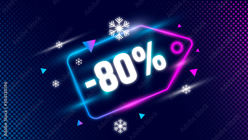 Background sale banner design template for social media marketing. Black Friday. Cyber Monday. Promotion offers. -80%.