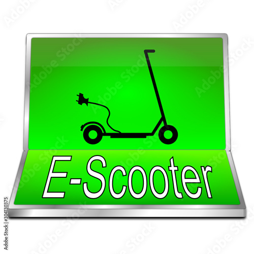 E-Scooter Button - 3D illustration