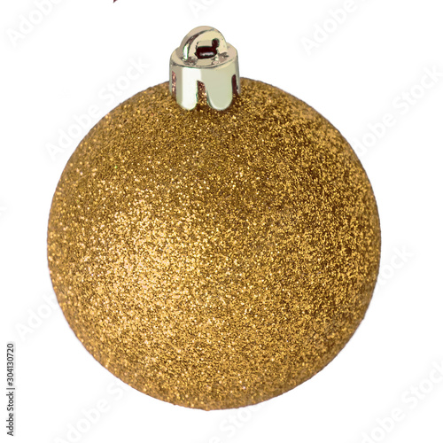 christmas golden ball isolated on white background