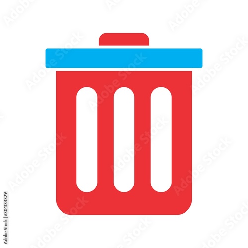 Dustbin Bin Icon Isolated On Abstract Background