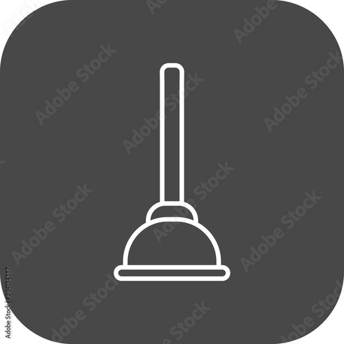  Plunger Icon Isolated On Abstract Background