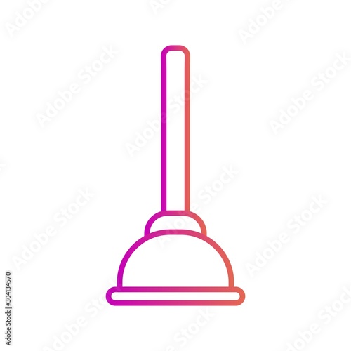  Plunger Icon Isolated On Abstract Background