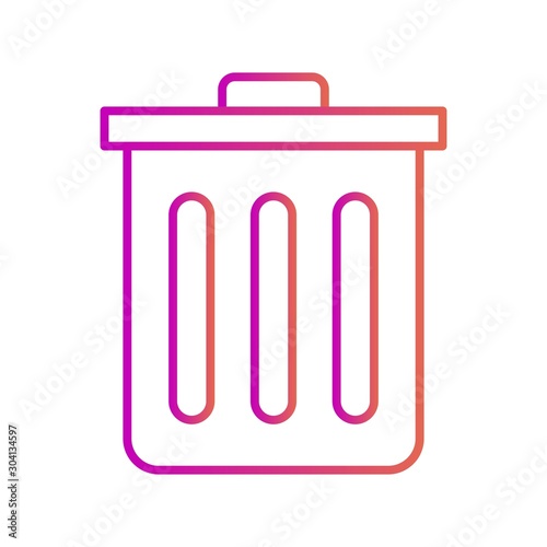 Dustbin Bin Icon Isolated On Abstract Background