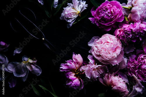 Wallpaper Mural Overhead view of peony flowers Torontodigital.ca