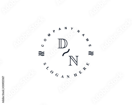 Initial DN vintage logo template