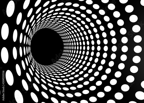 Fototapeta Naklejka Na Ścianę i Meble -  white dots in tunnel tube