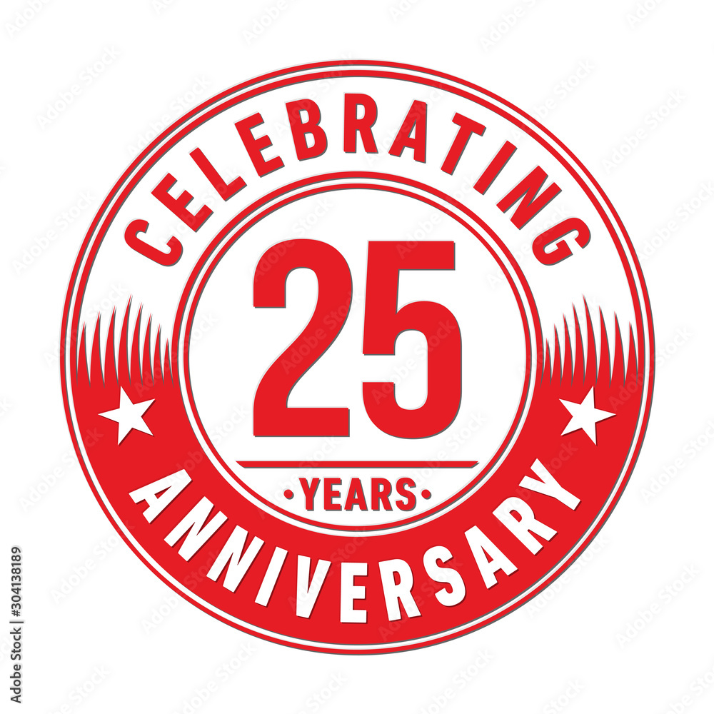 25 years logo. Twenty-five years anniversary celebration design template. Vector and illustration. 25 years logo. Twenty-five years anniversary celebration design template. Vector and illustration.