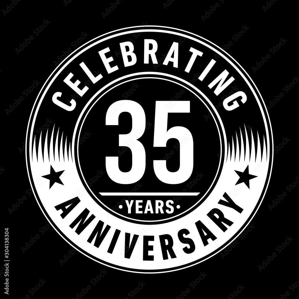35 years logo. Thirty-five years anniversary celebration design template. Vector and illustration.