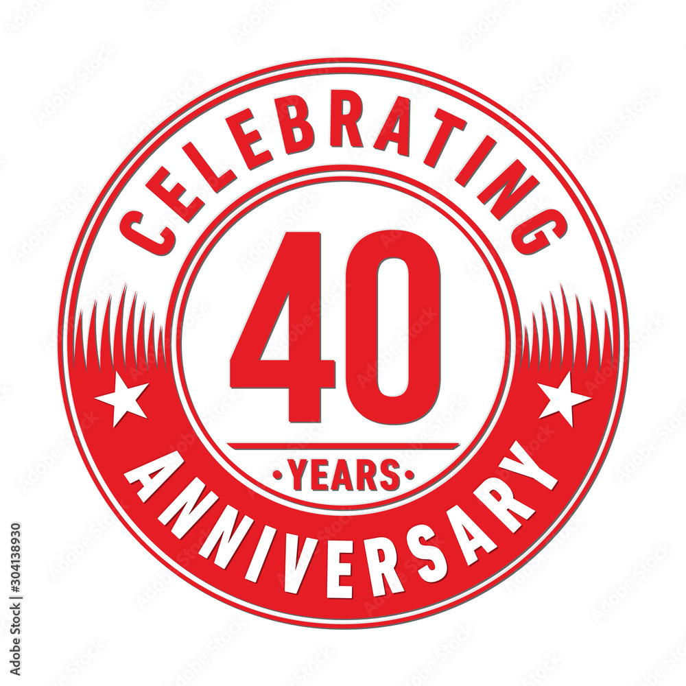 40 years logo. Forty years anniversary celebration design template. Vector and illustration. 40 years logo. Forty years anniversary celebration design template. Vector and illustration.