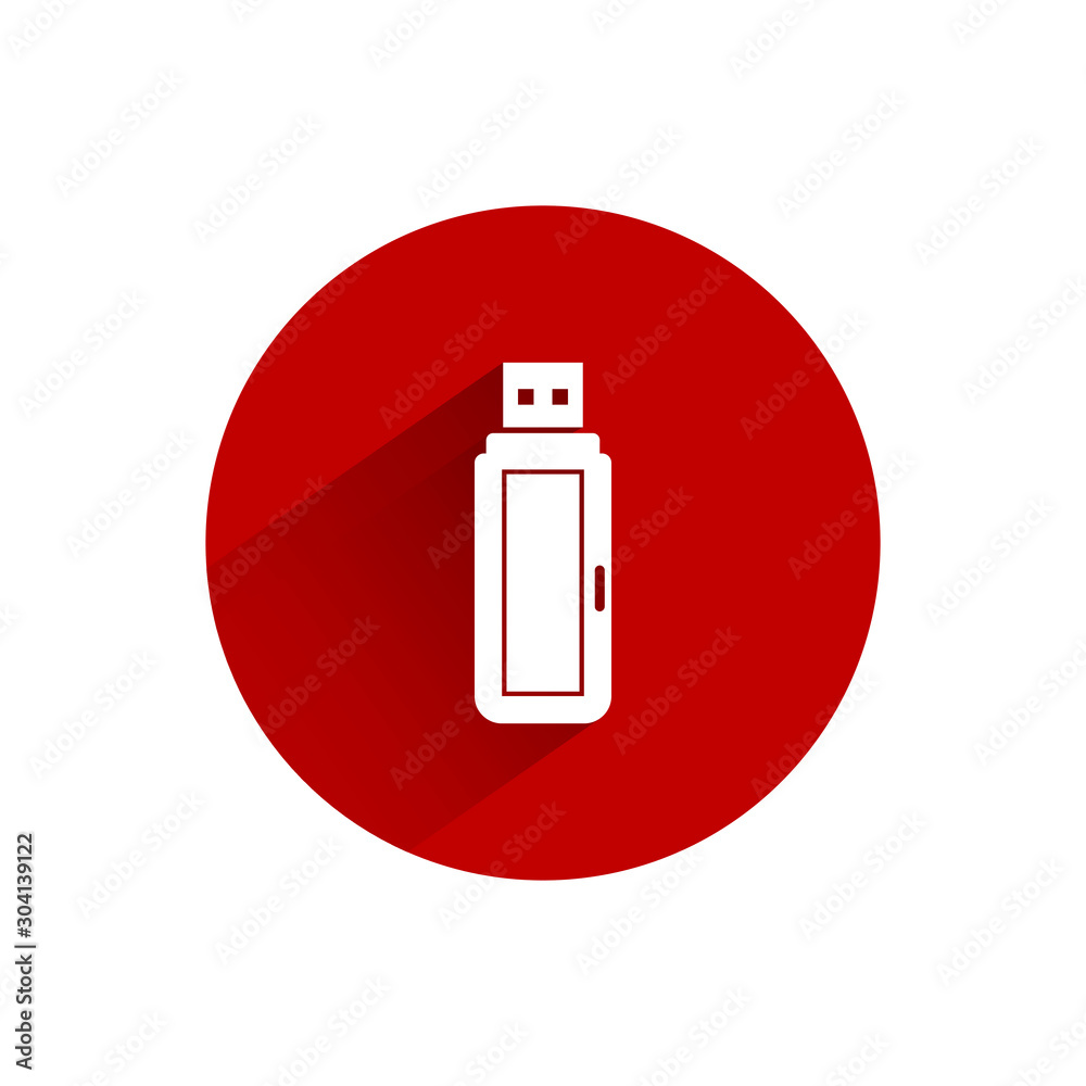 USB Flash drive icon flat design with long shadow isolated. Vector illustration USB Flash drive icon flat design with long shadow isolated. Vector illustration
