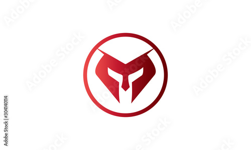 logo circle head spartan strong vector