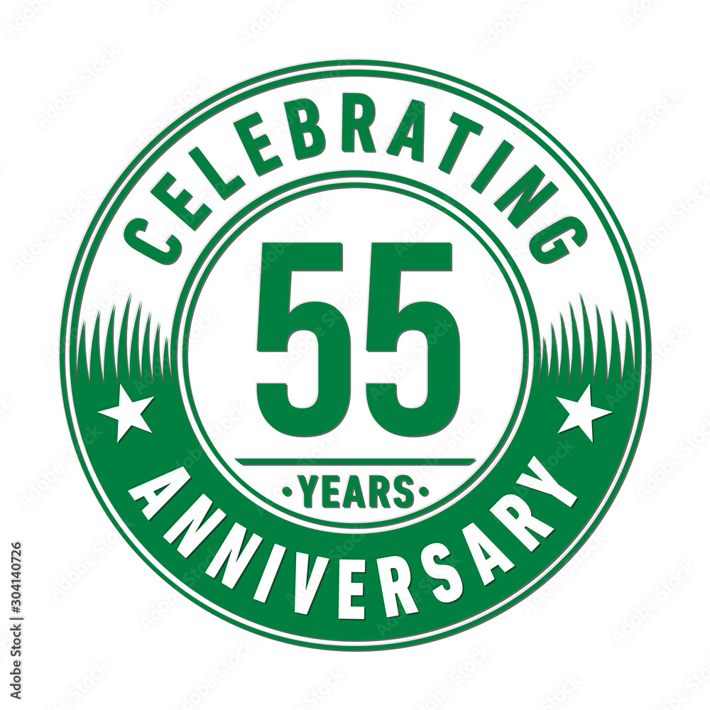 55 years logo. Fifty-five years anniversary celebration design template. Vector and illustration. 55 years logo. Fifty-five years anniversary celebration design template. Vector and illustration.