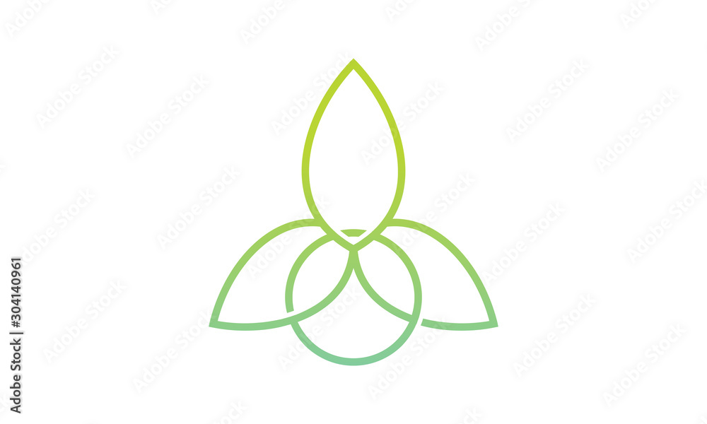 logo leaf line circle green vector logo leaf line circle green vector