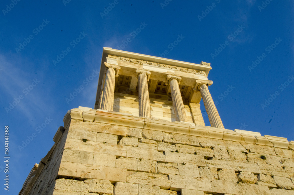 vues de l'acropole d’Athènes  en fin de journée