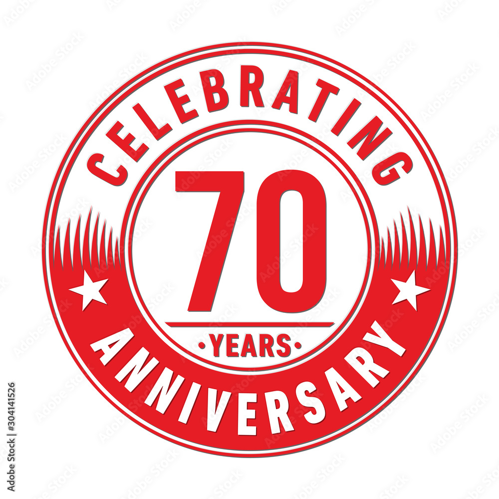 70 years logo. Seventy years anniversary celebration design template. Vector and illustration. 70 years logo. Seventy years anniversary celebration design template. Vector and illustration.