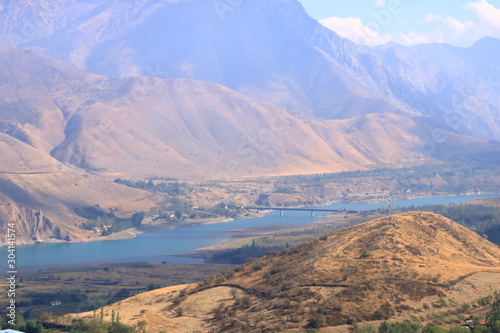 Charvak water reservoir near Tashkent in Uzbekistan