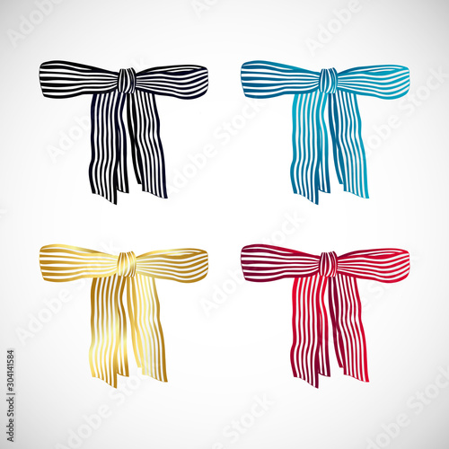 Isolated cute striped bow trendy element