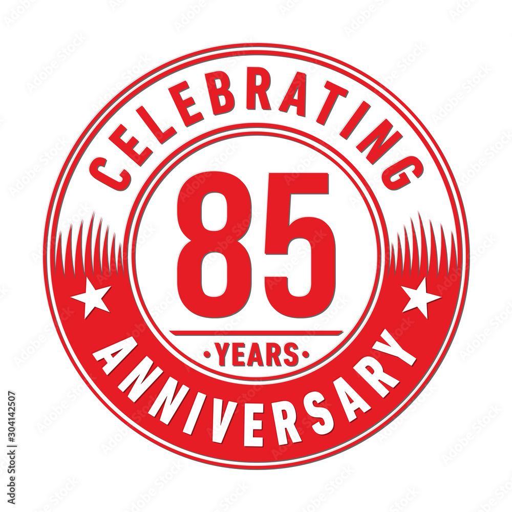 85 years logo. Eighty-five years anniversary celebration design template. Vector and illustration. 85 years logo. Eighty-five years anniversary celebration design template. Vector and illustration.