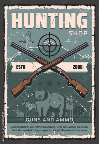 Hunter gun and ammo shop, hunting club