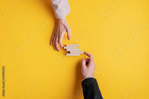 Conceptual image of business stability and teamwork