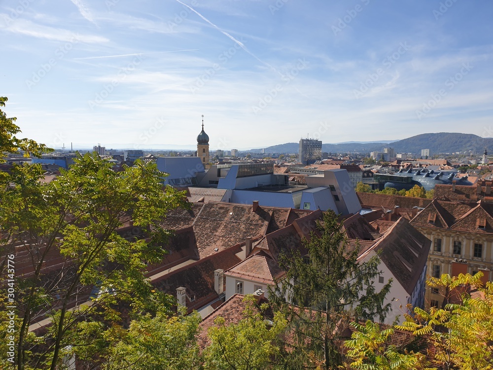 Graz vom Schloßberg mit Blick auf Innenstadt 1