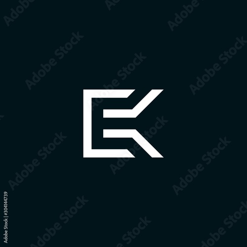 EK initial logo design vector