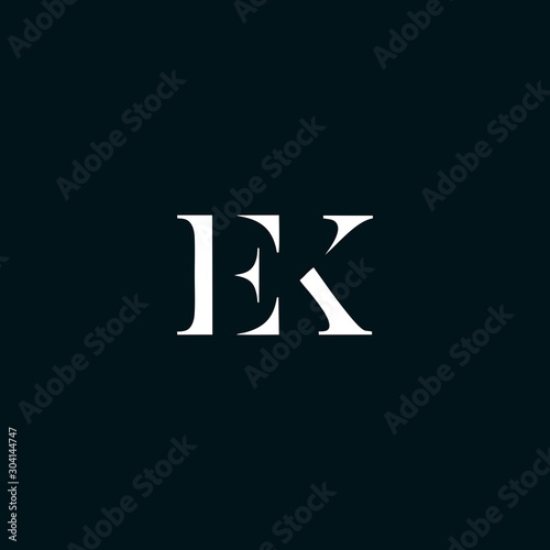 EK initial logo design vector