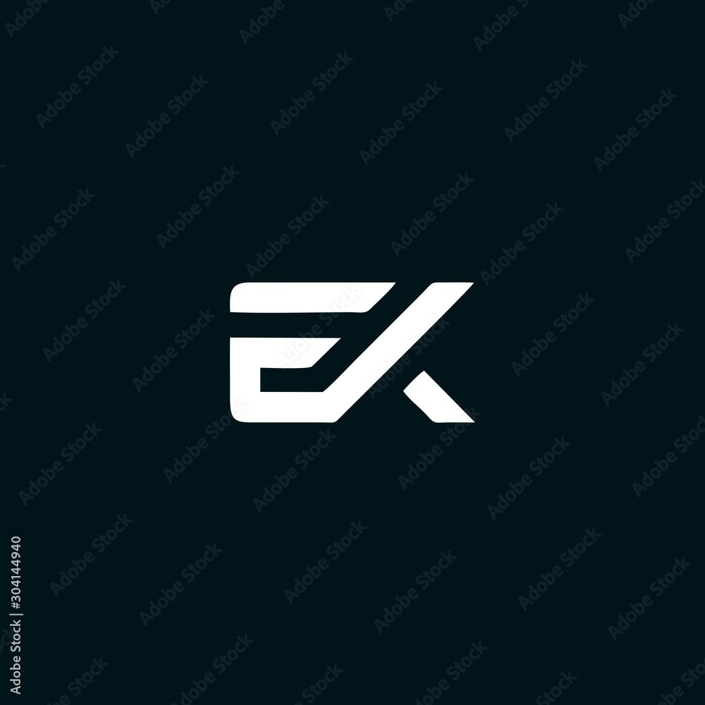 EK initial logo design vector
