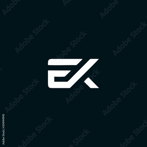EK initial logo design vector