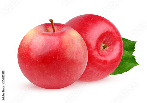 red Apple isolated on white background.
