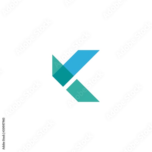 K initial logo design vector