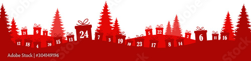 advent calendar 1 to 24 on christmas presents